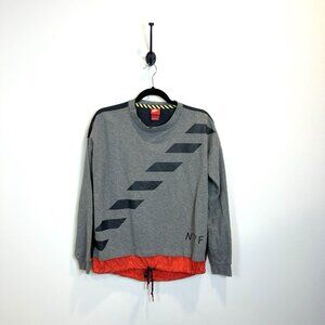 NIKE Track & Field Shirt Gray Black Orange NTF‎ 724079 Sweatshirt Women's Small